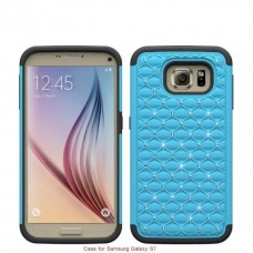 Samsung Galaxy S7 - Heavy Duty Hybrid Bling Bling Protective Phone Cover Case - Sky Blue